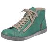 Schnürboots RIEKER, Damen, Gr. 37, grün (maigrün), Lederimitat, unifarben, sportlich, Schuhe, Schnürstiefelette, Casual-Boots mit Reißverschluss außen