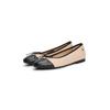 Ballerina TOMMY HILFIGER "TOE CAP LEATHER BALLERINA", Damen, Gr. 38, zartrose, schwarz, Leder, unifarben mit Farbeinsatz, klassisch, Schuhe, Businesschuh, Schlupfschuh in schmaler Form