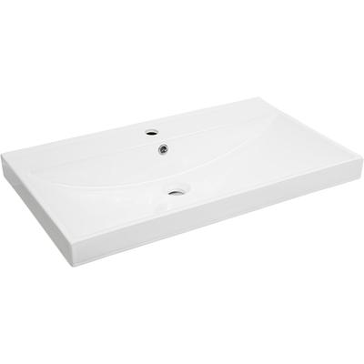 Aufsatzwaschbecken WELLTIME "Trento Deluxe", weiß, B:81cm H:16,5cm T:46cm, Keramik, Waschtische Image