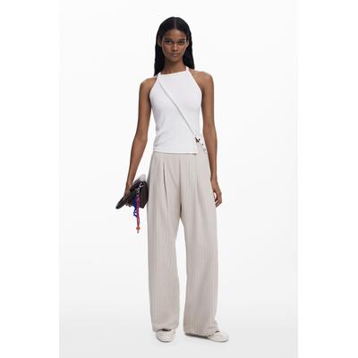 Pleated trousers with waistband