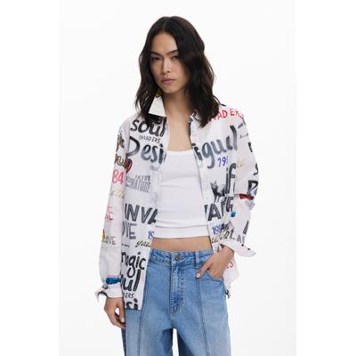Cotton shirt with letters