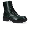 Schnürboots DOCKERS BY GERLI, Damen, Gr. 38, schwarz (dunkelgrün, schwarz), Lacklederimitat, modisch, Schuhe, Biker Boots mit Reißverschluss