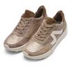 Sneaker ARA "NEW YORK", Damen, Gr. 8,5 (42,5), beige (beige kombiniert), Veloursleder, Glattleder, Textil, Glitzer, casual, Schuhe, Plateausneaker in Komfortweite H (= sehr weit)