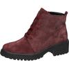 Schnürboots WALDLÄUFER "H-LUISE", Damen, Gr. 7,5 (41), rot (bordeaux), Veloursleder, unifarben, elegant, Schuhe, Stiefelette, Blockabsatz, in bequemer Schuhweite G (= weit)