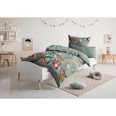 Kinderbettwäsche LÜTTENHÜTT "CUDDLEE", weiß (safari), B/L: 135cm x 200cm, , Renforcé, B/L: 80cm x 80cm, Renforcu00e9, Obermaterial: 100% Baumwolle, Bettwäsche, in vielen Designs: Dino,Einhorn,Weltraum,Baustelle,Herz,Trecker,Safari Image
