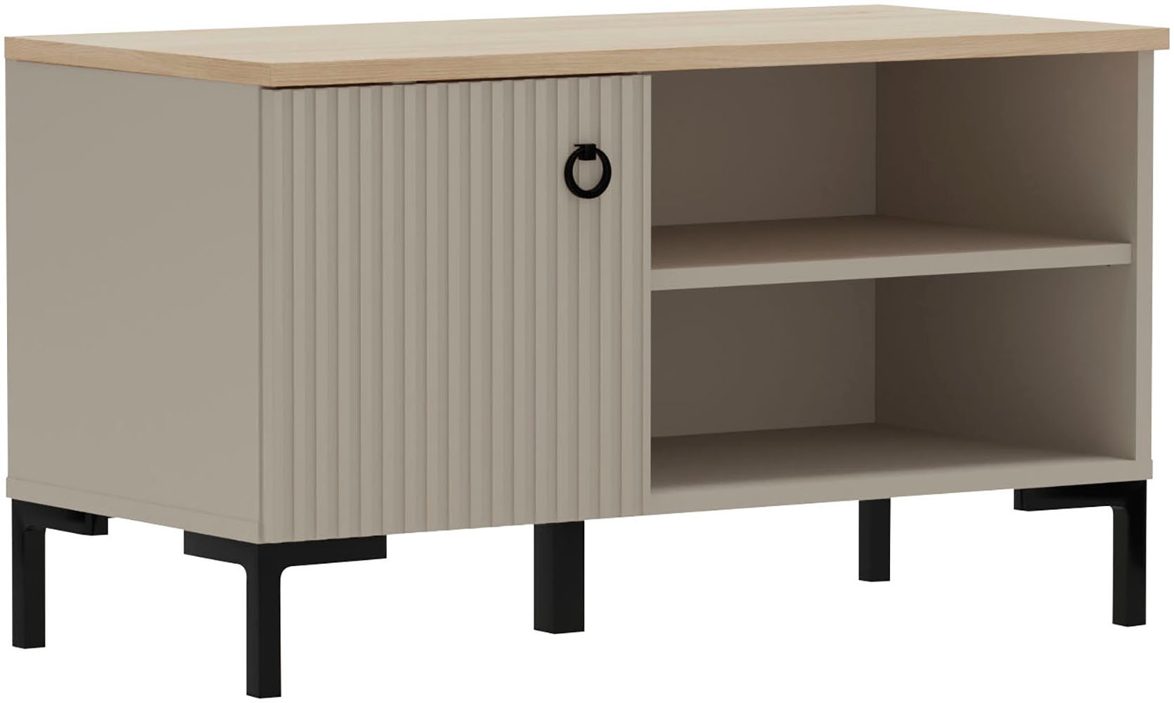 Sitzbank HOME AFFAIRE "Luminara", cashmere, eiche, B:85cm H:49cm T:41cm, Holzwerkstoff, MDF, Metall, Sitzbänke, Schuhbank mit Platz für bis zu 3 Schuhpaare - (B/T/H) 85/41/49 cm Image