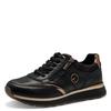 Plateausneaker TAMARIS, Damen, Gr. 40, bunt (schwarz, kupferfarben), Leder, Lederimitat, Textil, unifarben mit Farbeinsatz, glänzend, sportlich, Schuhe, Schnürschuh, Halbschuh, Freizeitschuh mit Außenreißverschluss