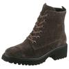 Schnürstiefelette WALDLÄUFER "H-LUISE", Damen, Gr. 7,5 (41), grün (khaki), Veloursleder, kariert, klassisch, Schuhe, Schnürboots, Profilsohle, Blockabsatz, in Komfortweite H (= sehr weit)