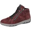 Sneakerboots WALDLÄUFER "H-TERESA", Damen, Gr. 7 (40,5), rot (bordeaux), Veloursleder, Nappaleder, unifarben mit Farbeinsatz, sportlich, Schuhe, Schnürboots, Stiefelette, Bequemschuh in Komfortweite H (= sehr weit)