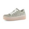 Plateausneaker GABOR, Damen, Gr. 40, grün (hellkhaki), Veloursleder, unifarben, sportlich, Schuhe, Schnürschuh, Halbschuh, Freizeitschuh mit Best Fitting-Passform