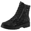 Schnürstiefelette WALDLÄUFER "H-SERENA", Damen, Gr. 8 (42), schwarz, Veloursleder, unifarben, klassisch, Schuhe, Schnürboots, Profilsohle, Blockabsatz, in Komfortweite H (= sehr weit)