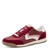 Sneaker TAMARIS, Damen, Gr. 42, rot, Textil, Leder, Lederimitat, unifarben mit Farbeinsätzen, sportlich, Schuhe, Freizeitschuh, Halbschuh, Schnürschuh, weich gepolsterter Schaftrand
