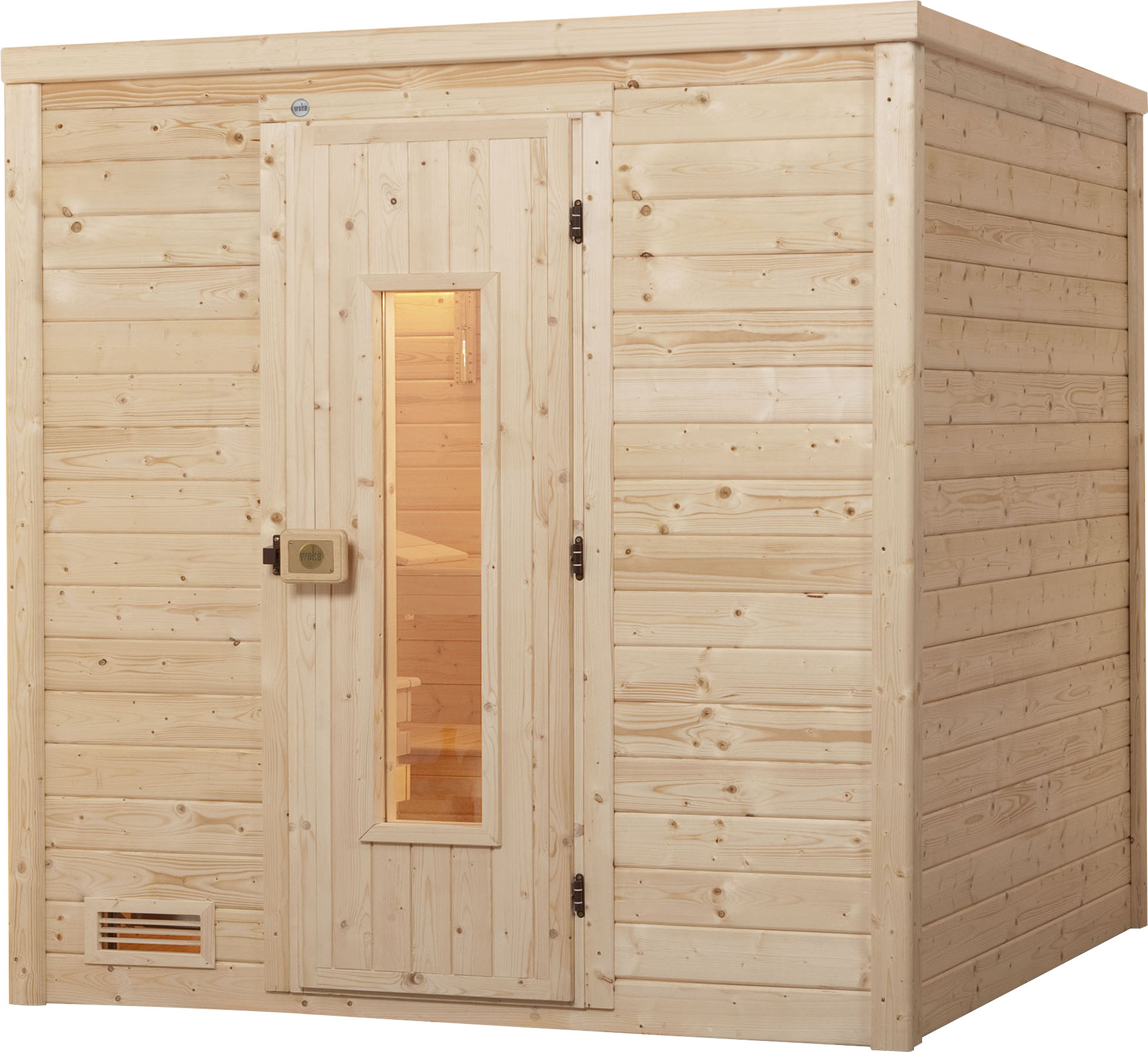 Sauna WEKA "Bergen", beige (natur), Bio-Ofen, externe Steuerung, 7,5 kW, Saunen, 7,5 kW Bio-Ofen mit digitaler Steuerung
