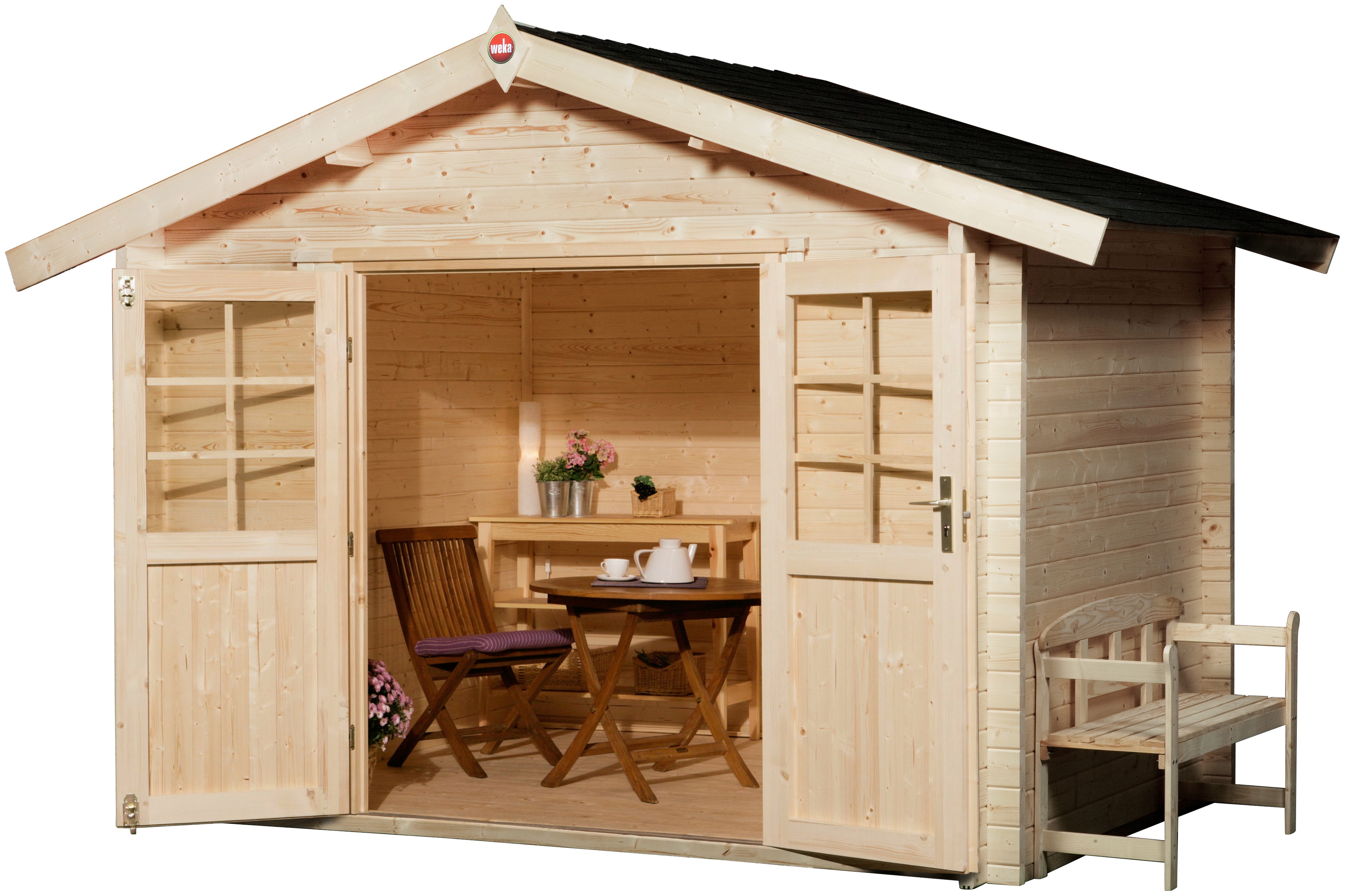Gartenhaus WEKA "Gr.3", beige (naturbelassen), Fußboden im Gartenhaus, Gartenhäuser Image