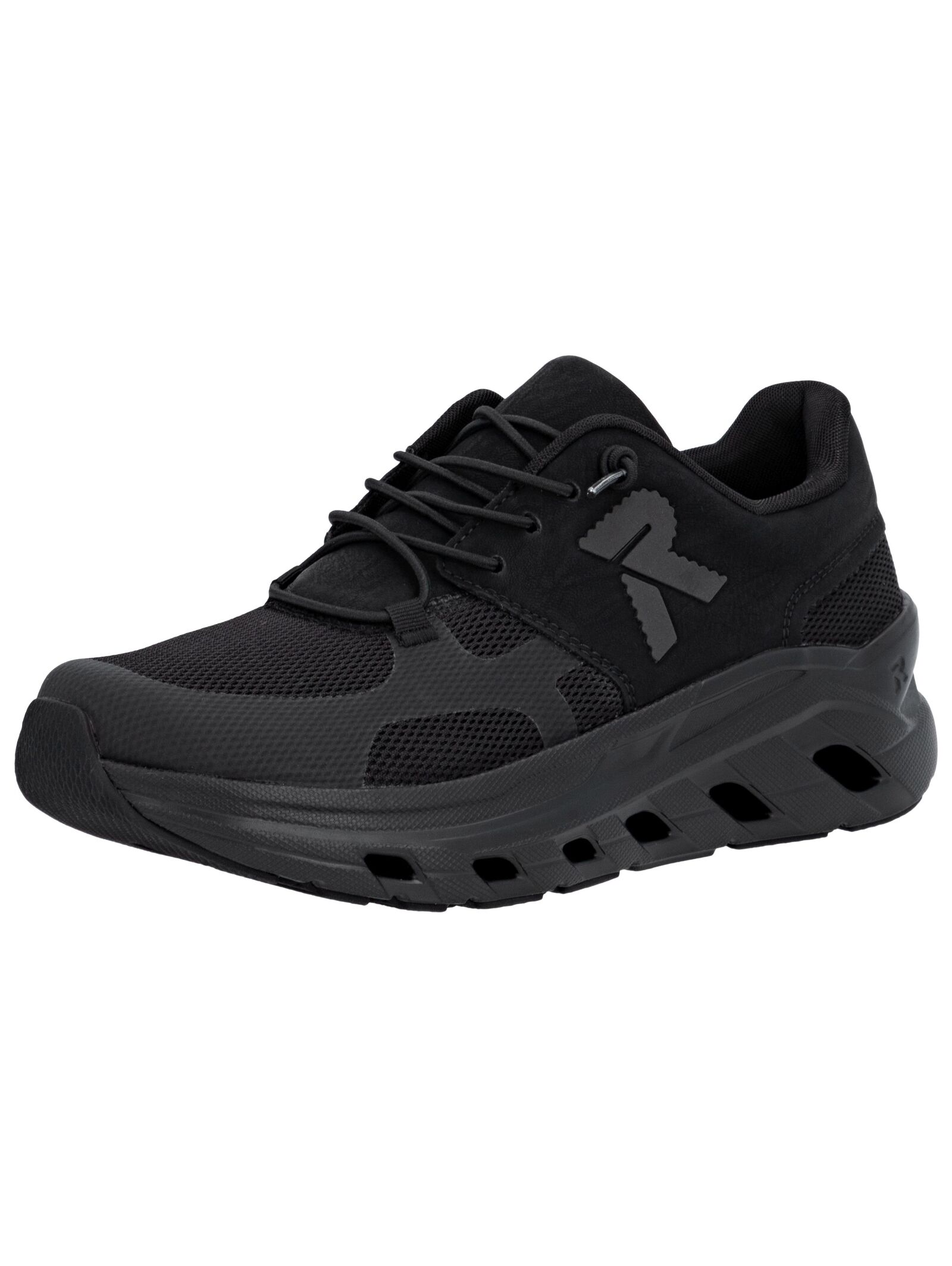 Sneaker RIEKER "Rieker Sneaker Mesh", Herren, Gr. 45, schwarz, Textil, Schuhe Sneaker