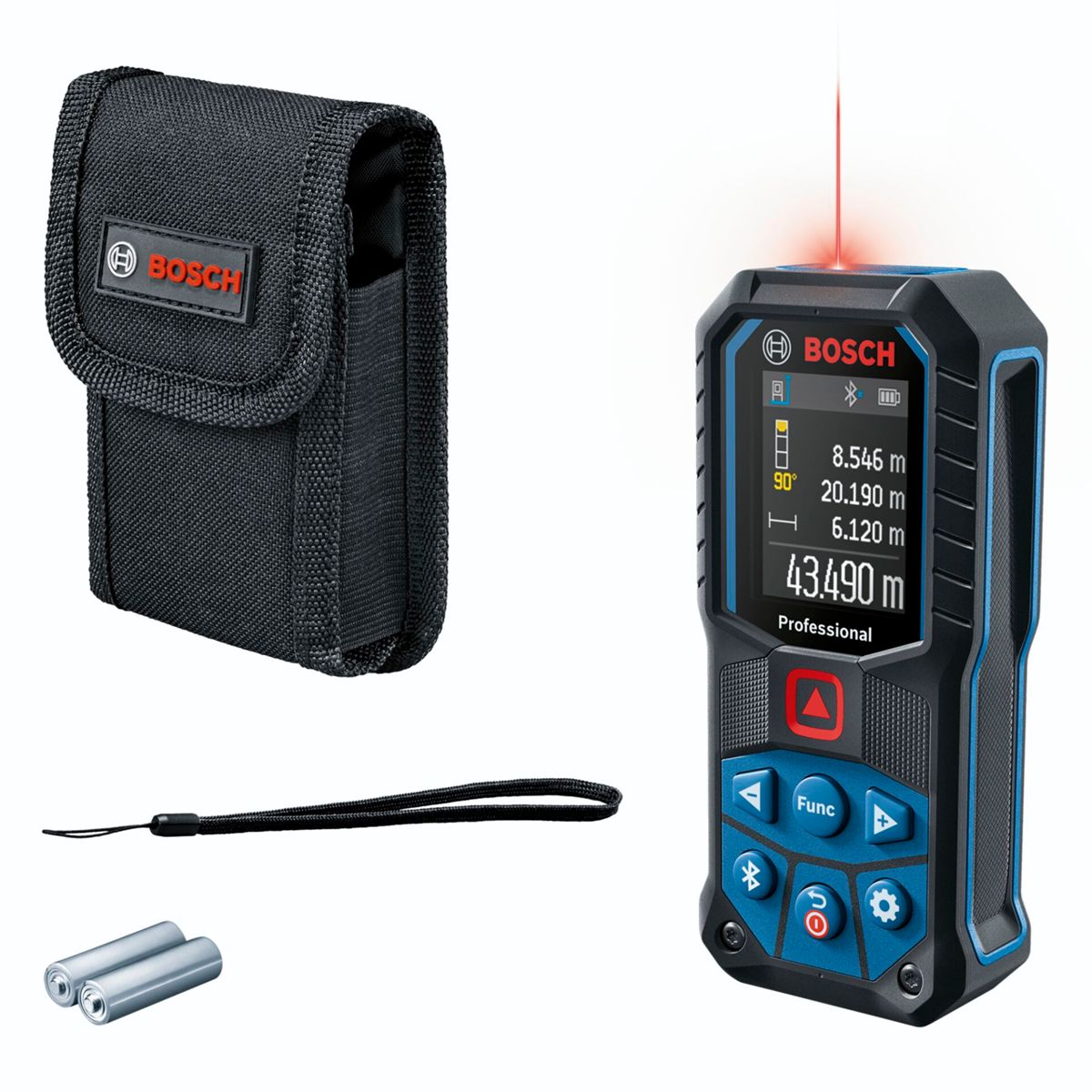 Lasermessgerät BOSCH PROFESSIONAL "GLM 50-27C", blau, schwarz, B:5,3cm H:2,9cm L:11,9cm, Kunststoff, Lasermessgeräte, inkl. Batterien