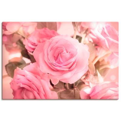Wandbild ARTLAND "Rosarosenbouquet", pink (farbe bild(er): pink), B:120cm H:80cm T:1,8cm, Canvas, Leinwand, Bilder, als Leinwandbild, Poster in verschied. Größen Image