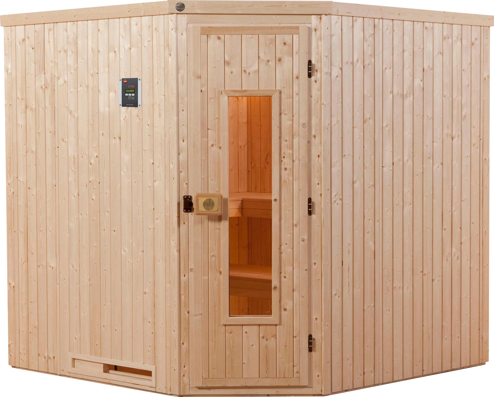 Sauna WEKA "Varberg", beige (natur), Saunaofen, externe Steuerung, 7,5 kW, Saunen, 7,5 kW-Ofen mit digitaler Steuerung Image