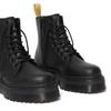 Schnürboots DR. MARTENS "1460 Jadon 2 Felix Rub Off Vegan", Damen, Gr. 38, mono, schwarz, Synthetik, unifarben, modisch, Schuhe, Plateaustiefel, Chunky Boots mit Innenreißverschluss