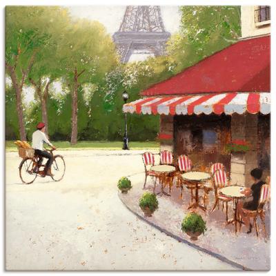 Wandbild ARTLAND "Café du Martin III", rot (farbe bild(er): rot), B:100cm H:100cm T:1,8cm, Canvas, Leinwand, Bilder, als Leinwandbild, Poster in verschied. Größen Image