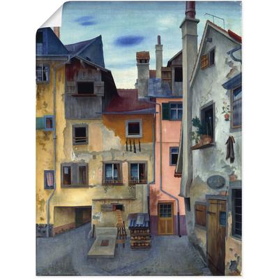 Wandbild ARTLAND "Alte Häuser in Lindau", blau (farbe bild(er): blau), B:60cm H:80cm T:0,1cm, Papier, Bilder, als Leinwandbild, Poster in verschied. Größen Image