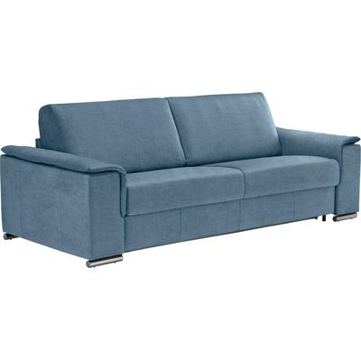 2,5-Sitzer EGOITALIANO "Cecilia, modern und elegant mit erstklassigem Sitzkomfort", blau (hellblau), B:234cm H:85cm T:102cm, Luxus-Micofaser Lederoptik (100% Polyester) ist ein neues technisches Gewebe mit einem visuellen und taktilen Aspekt, der... Image