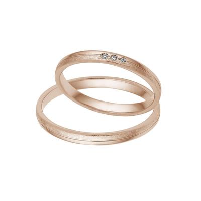 Trauring FIRETTI "Schmuck Geschenk Gold 375 Hochzeit Ehering "LIEBE" Gr. 68, rosa (roségoldfarben), Fingerringe, 68, ohne Brillanten, Roségold 585, 2,5mm, Rosu00e9gold 585, Made in Germany, wahlweise mit oder ohne Brillanten Image