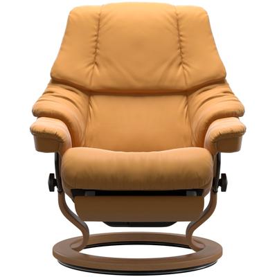 Relaxsessel STRESSLESS "Reno", gelb (honey paloma), B:88cm H:98cm T:77cm, Leder BATICK: BATICK ist ein leicht korrigiertes, durchgefärbtes und genarbtes Möbelleder, bei dem die meisten Unebenheiten und Spuren in der Regel entfernt wurden., Leder... Image