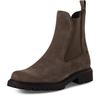 Chelseaboots TAMARIS, Damen, Gr. 38, grau (taupe), Veloursleder, Elastischer Einsatz, unifarben, klassisch, Schuhe, Blockabsatz, Businessschuh, Schlupfboots mit Stretcheinsätzen