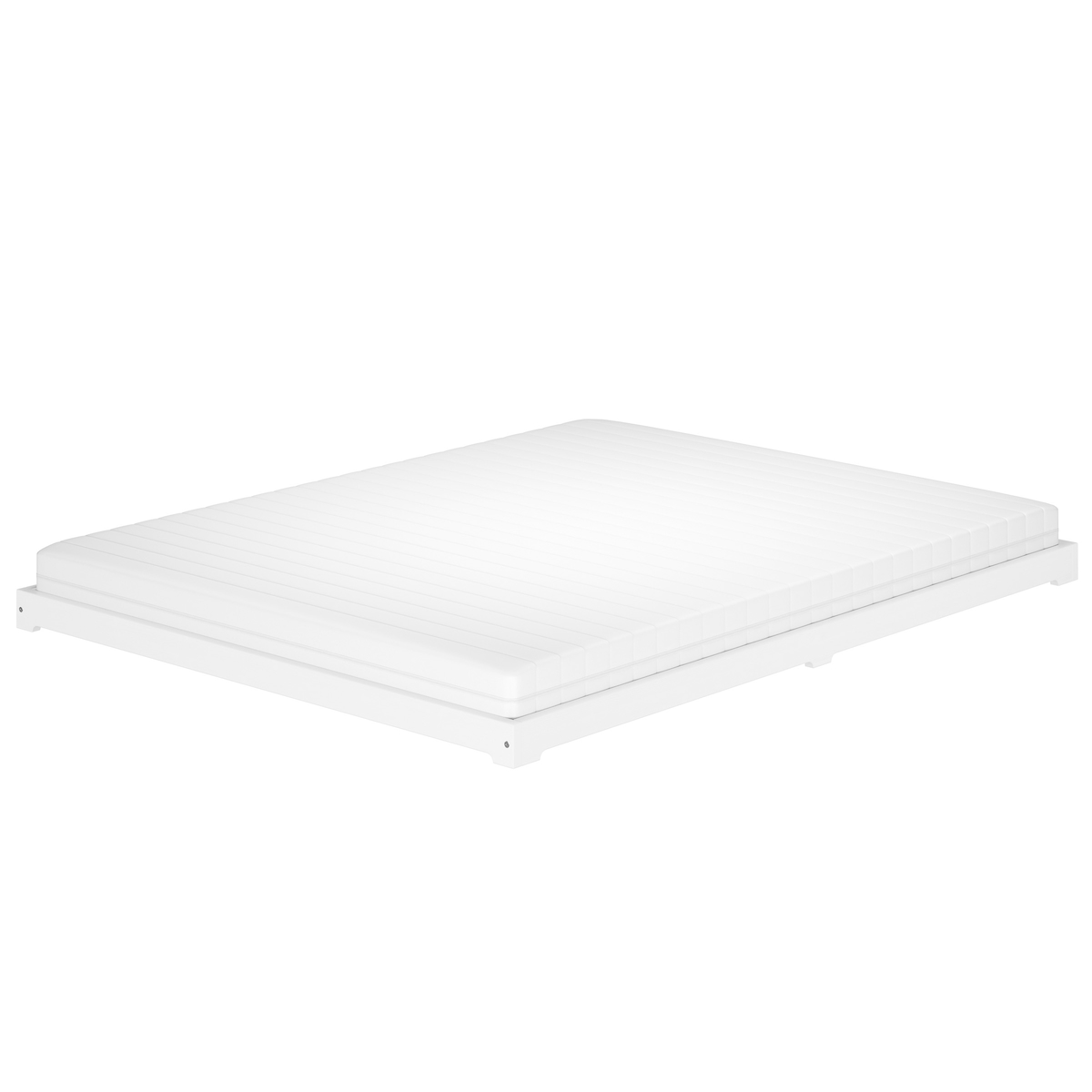 Erst-Holz Futonbett weiß 160x200 flach extra niedriges Loftbett Kiefer V-60.47W-16 Rollrost und Matratze inkl. Image