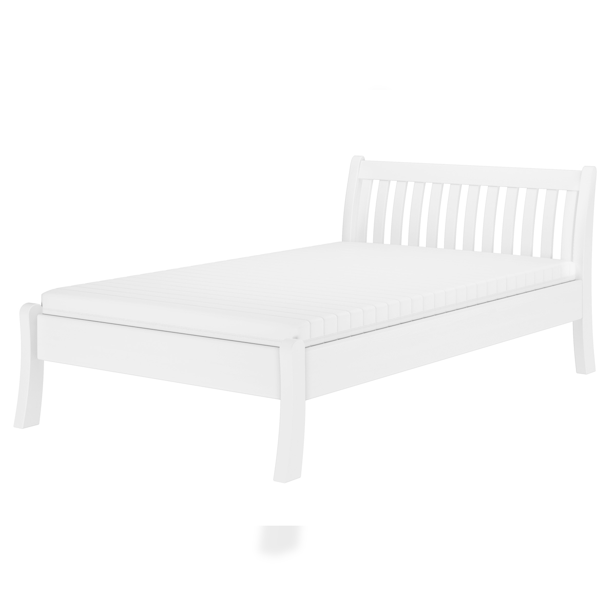 Erst-Holz Weißes, breites Einzelbett 120x200 Kiefer massiv V-60.61W-12 Rollrost und Matratze inkl. Image