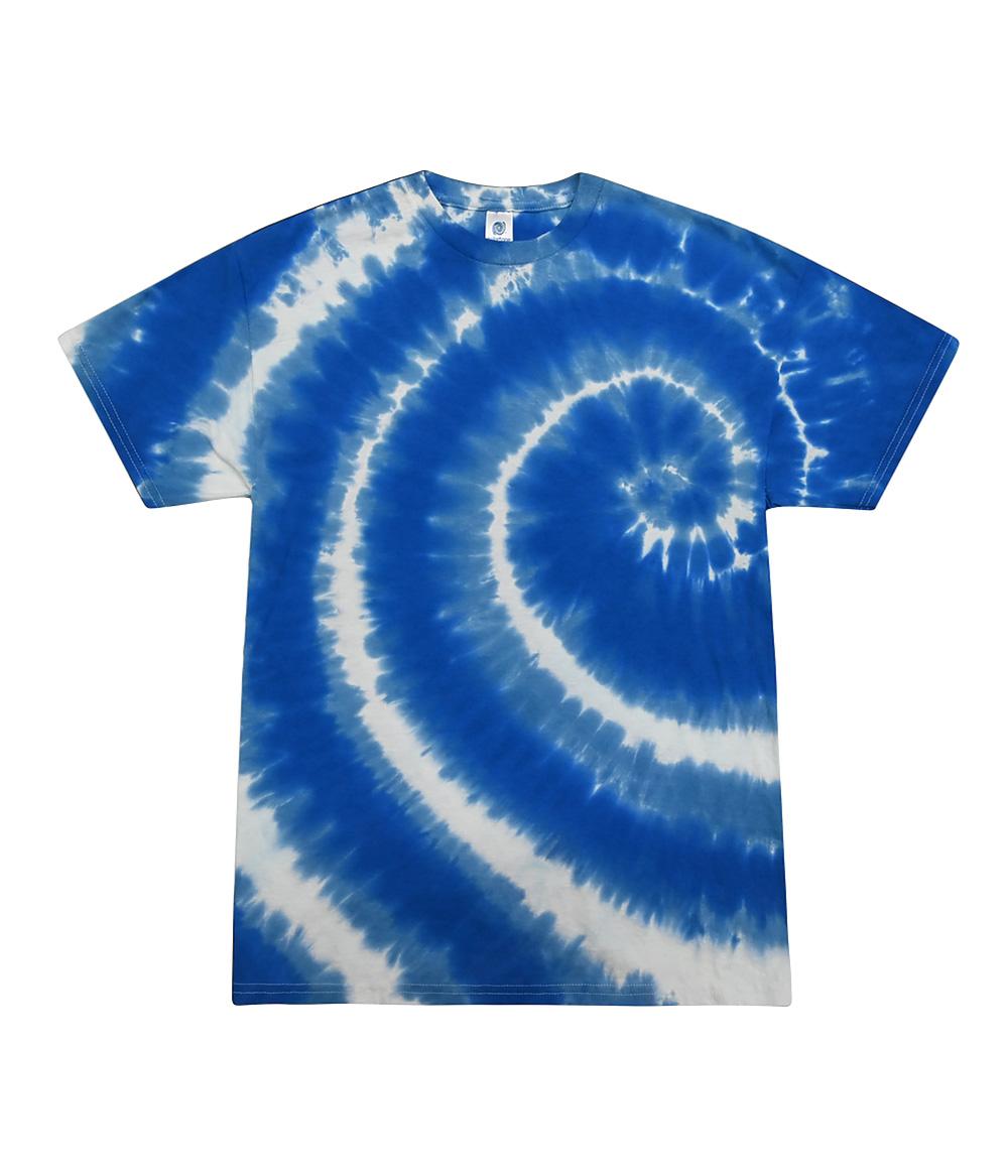 Tie-Dye CD100Y Youth Tie Dye Top in Swirl Blue size Medium | Cotton