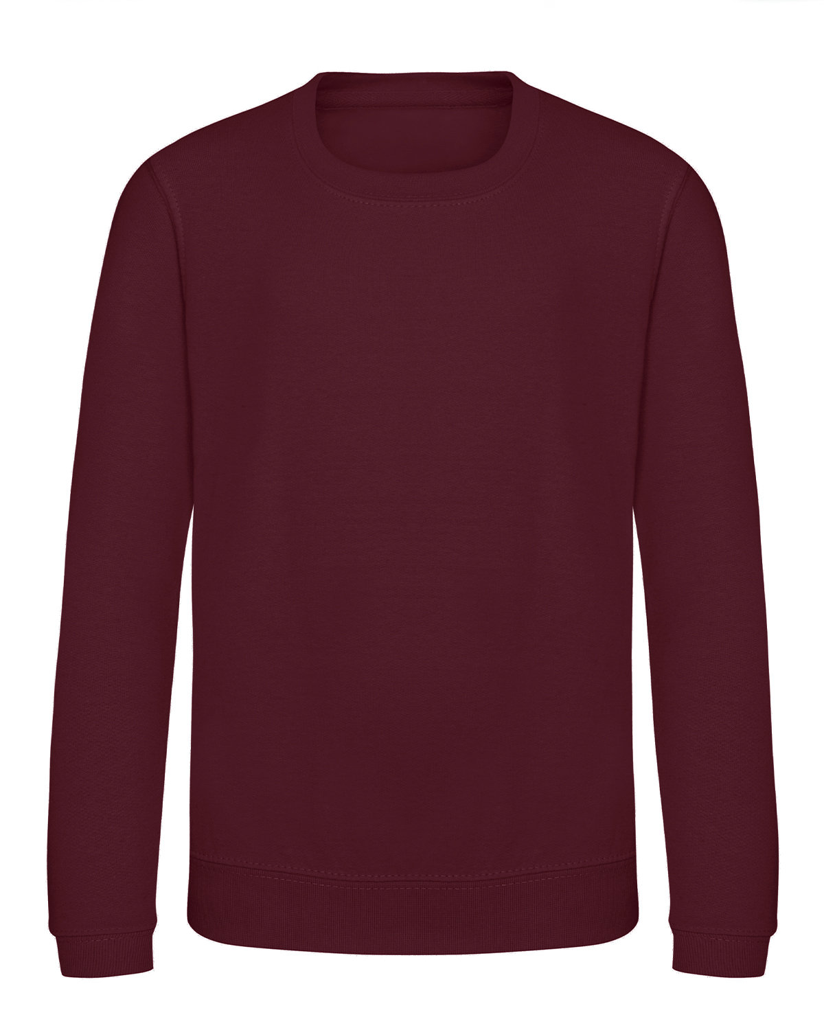 Just Hoods By AWDis JHY030 Youth College Crew T-Shirt in Burgundy size Medium | Cotton/Polyester Blend