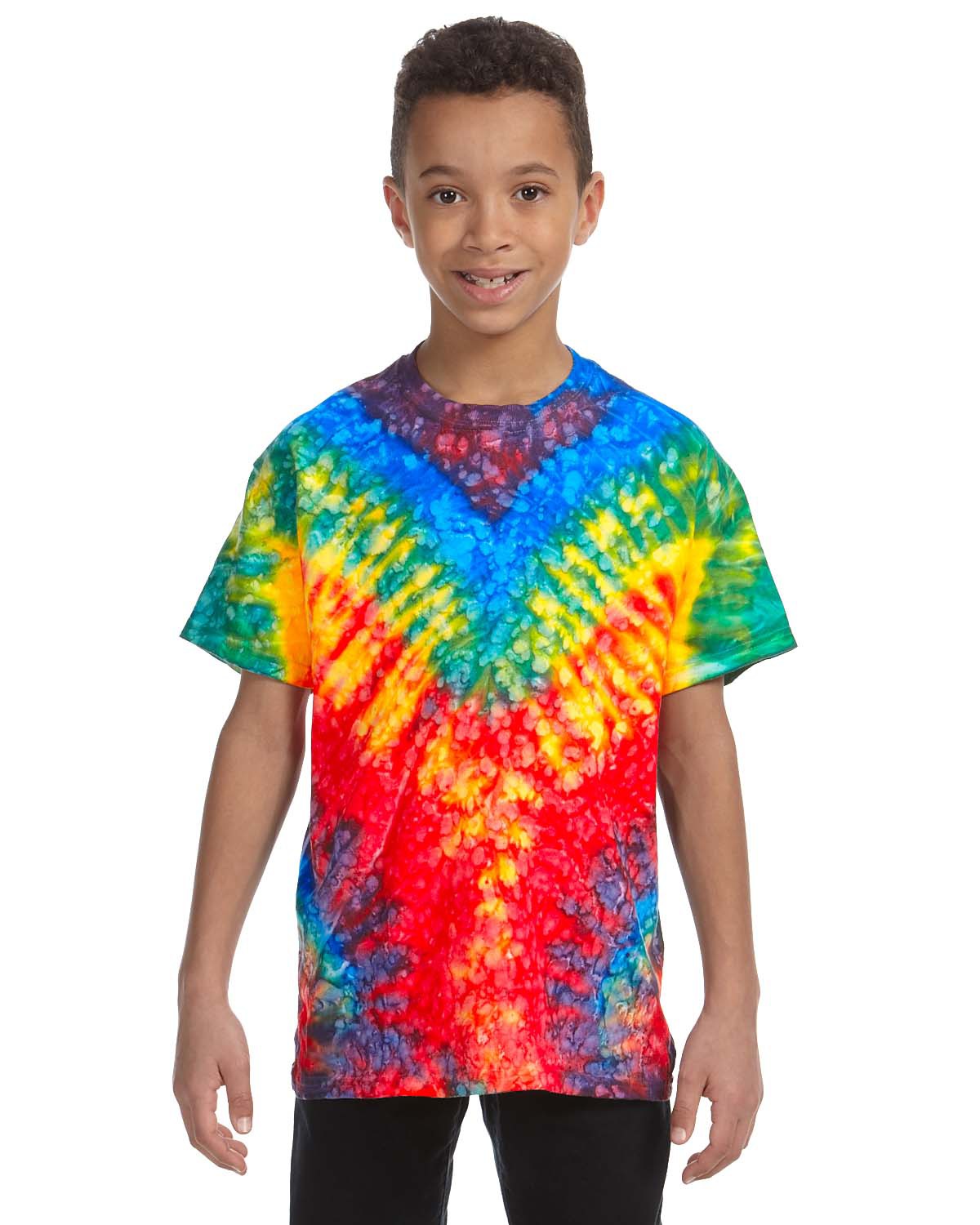 Tie-Dye CD100Y Youth Tie Dye Top in Woodstock size Medium | Cotton