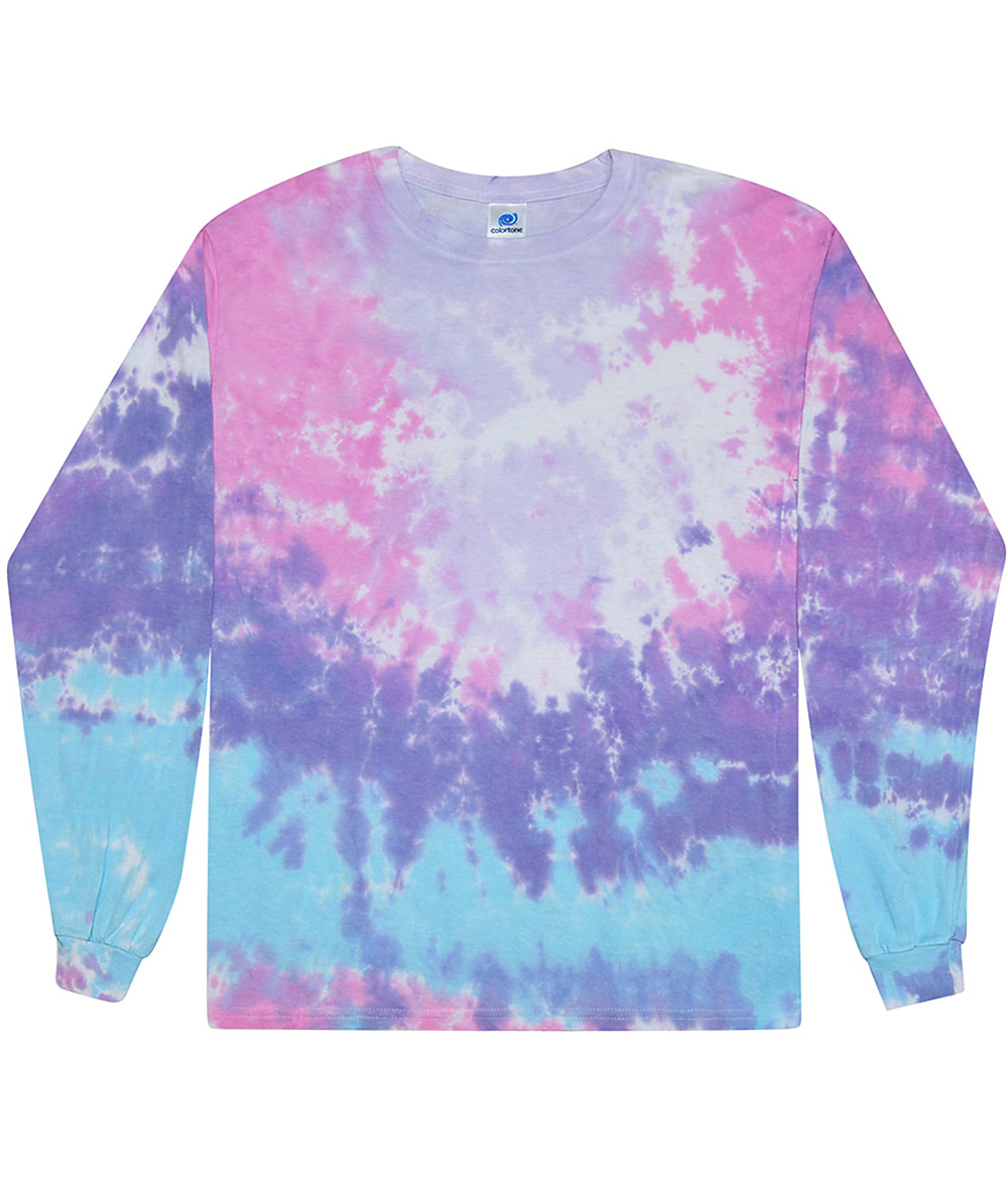 Tie-Dye CD2000Y Youth Long Sleeve Tie Dye Top in Cotton Candy size M 10-12 2000Y, T2000Y
