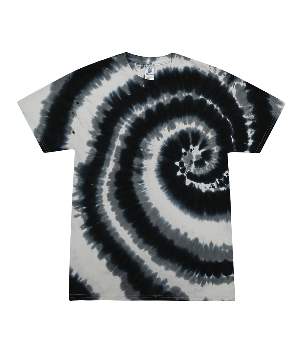 Tie-Dye CD100Y Youth Tie Dye Top in Swirl Black size Medium | Cotton