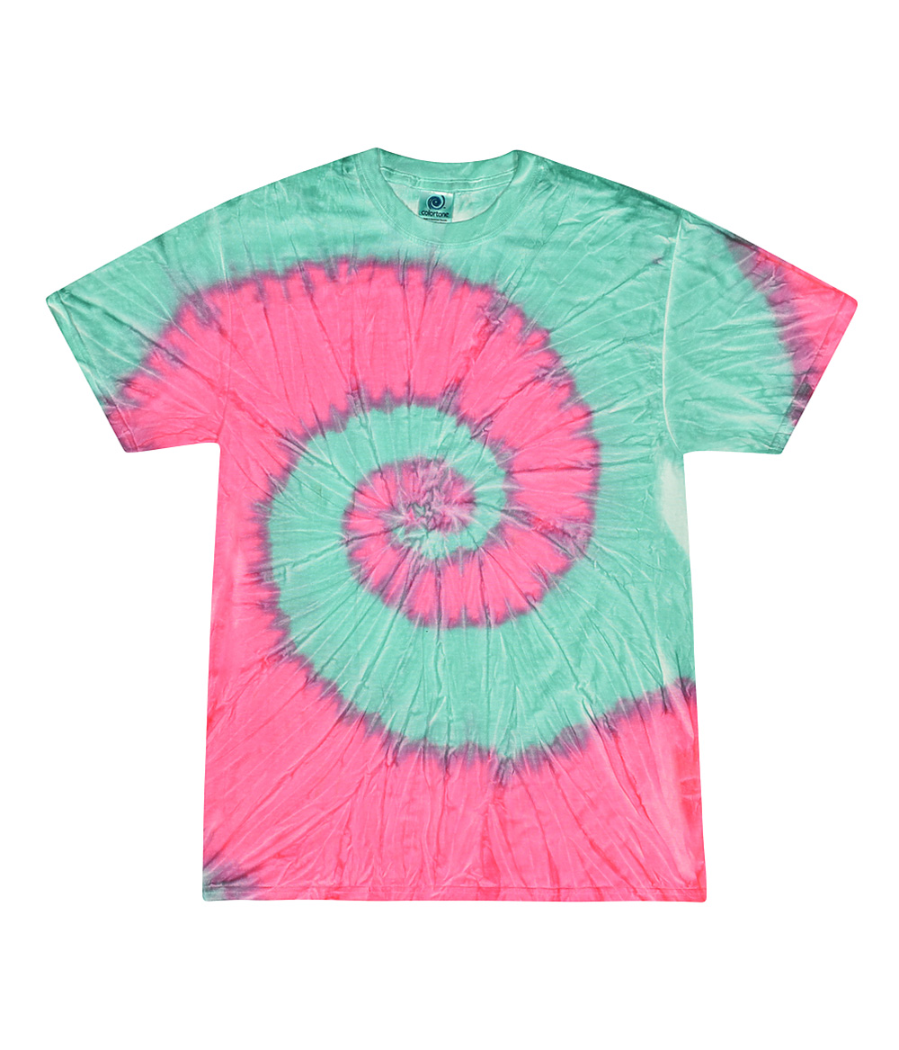 Tie-Dye CD100Y Youth Tie Dye Top in Mint Fusion size Small | Cotton
