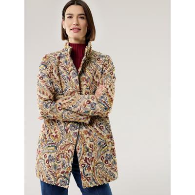 Walbusch Damen Jacquard kurzer Mantel Beige paisley Image