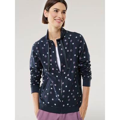 Walbusch Damen Sweat Jacke Soft Touch Blau gepunktet Image