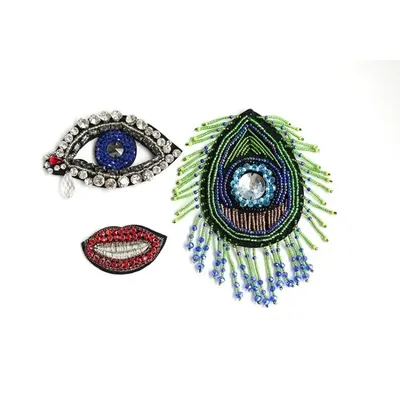 New Heavy Industry Eye Lip Beads Clothing Accessories