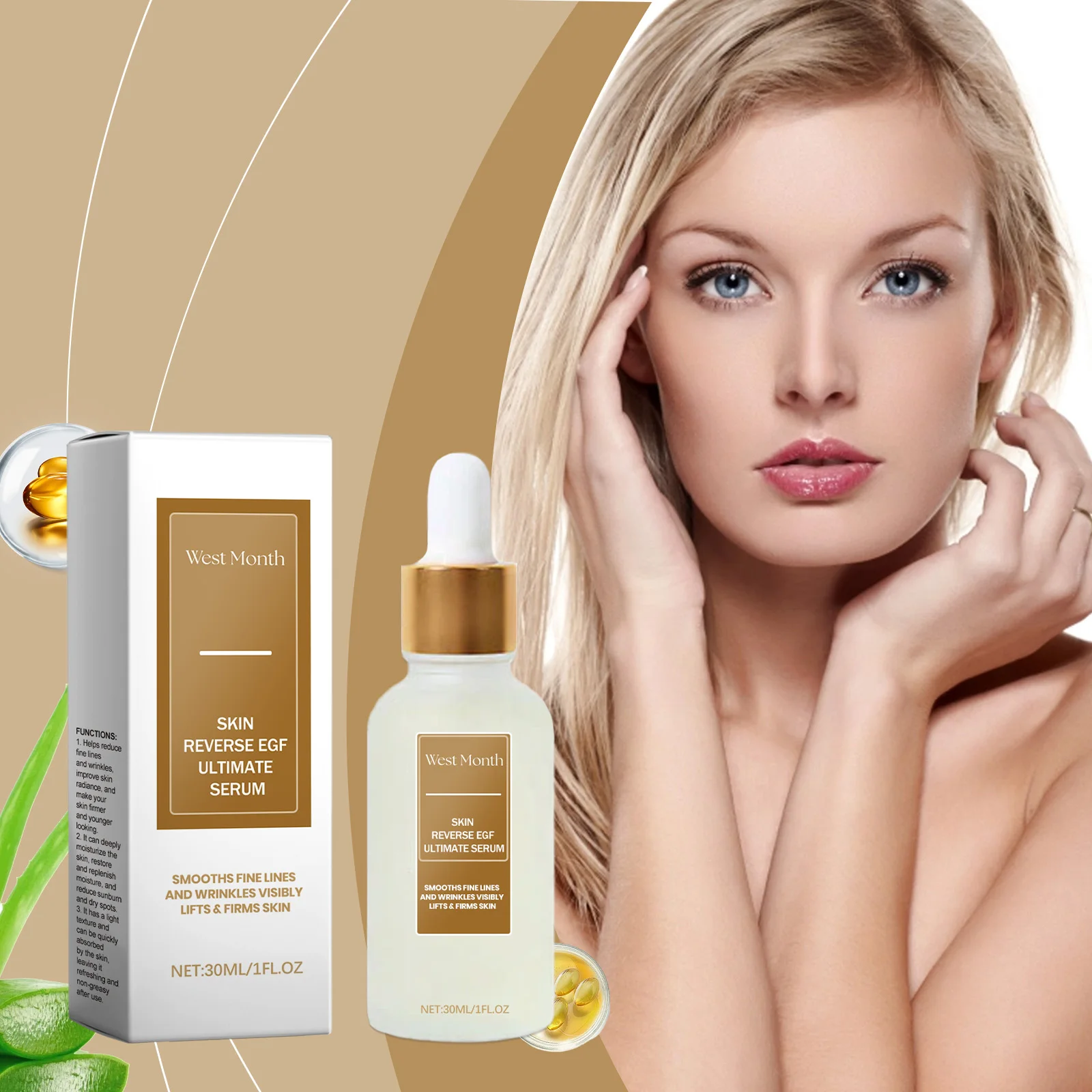 Glycerin-Serum, feuchtigkeitsspendend, feuchtigkeitsspendend, gegen war Einkäuser, reduziert feine Linien, erhellt Mattheit, Friming Lifting, glatte Gesichtsessenz Image