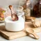 4Pcs Mini Holz Löffel Kleine Küche Gewürz Würze Löffel Zucker Tee Kaffee Scoop Kurzen Griff Holz Kinder Löffel küche Gadgets