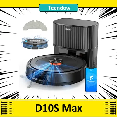 Teendow D10S MAX 2-in-1-Roboterstaubsauger und Wischgerät mit automatischer Entleerungsstation, Freisprecheinrichtung, intelligenter Kartierung, 4500 Pa leistungsstarke Saugkraft Image