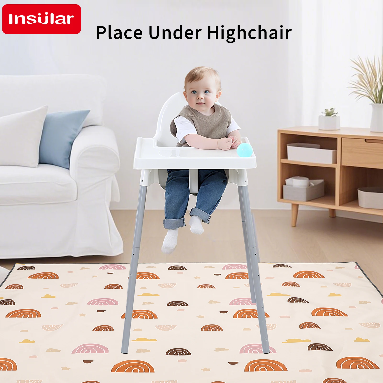 Esszimmerstuhl-Kissenmatte, rutschfest, wasserdicht, langlebig, pädagogischer Kinderteppich im Kinderzimmer, Kletterunterlage, Kinderaktivitäten, Gam