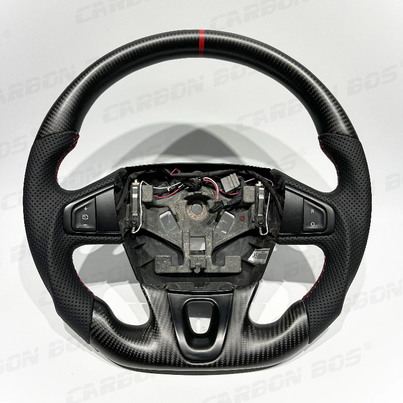 Volant de course de Sport en Fiber de carbone mat Bos, pour Renault Megane RS, Design exquis pour Renault Megane 3 perforé