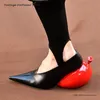 Vintage Ballonabsatz Lederpumps Neuheit Spitzschuh Slip On Flache High Heels Frühling Herbst Runway Street Style Damenschuhe