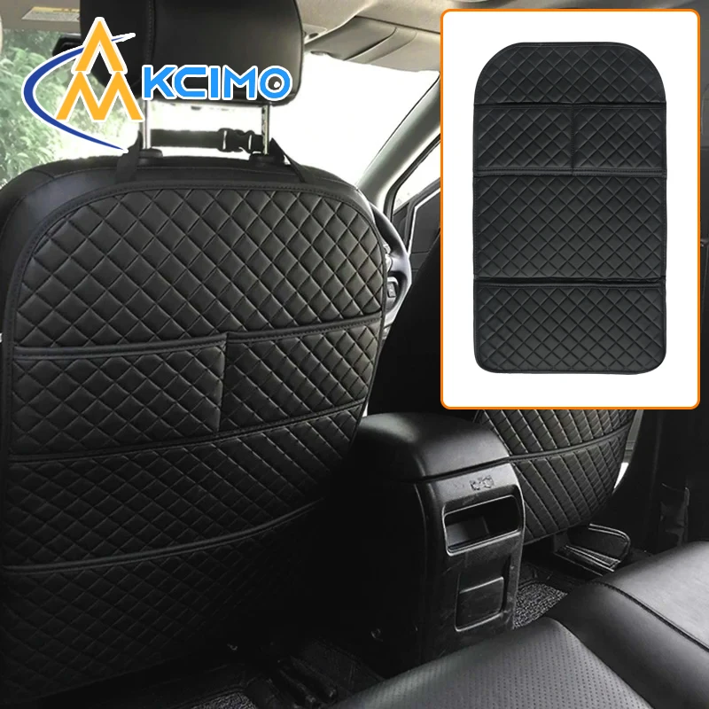 Kcimo PU Leder Auto Anti Kicks Pad mit Organizer Tasche Mode Design Universal Sitz Rückenlehne Schutz Abdeckung Image