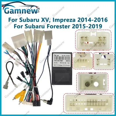 Car 16pin Wiring Harness Adapter Canbus Box Decoder Android Radio Power Cable For Subaru XV Impreza 2014-2016 Forester 2015-2019