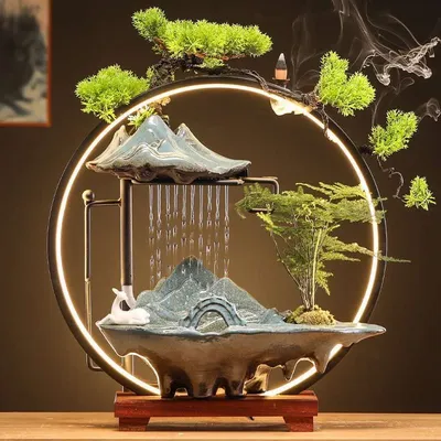 Office Decoration Feng Shui Wheel Fountain Crystal Ball Table Water Fountain Circulating Water