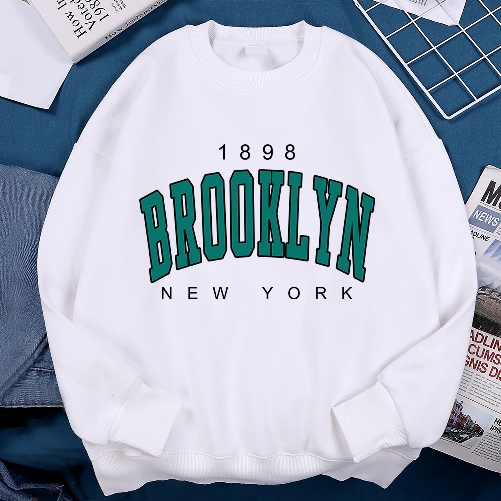 1898 Brooklyn New York Sweatshirts Mann Mode Pullover Sportswear Crewneck Warm Hoodie Herbst Fleece Lose Frauen Hoodie Paar Image